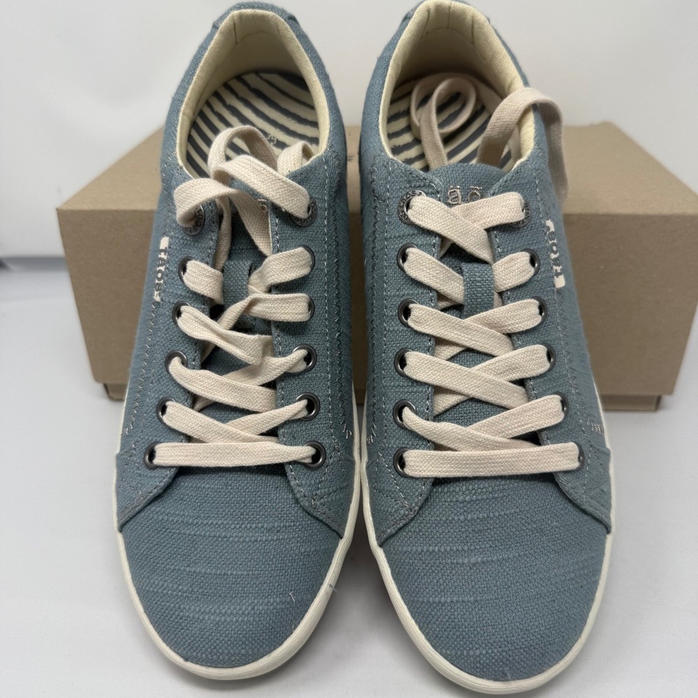 Taos Star Lake Blue Hemp Canvas Sneakers Womens 7 STA-12844 Low Top Shoes